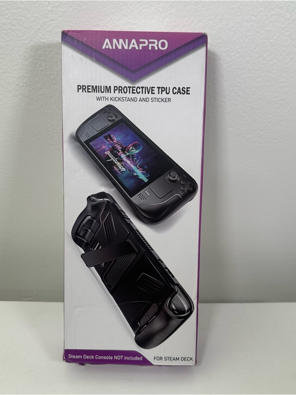 ANAPRO Steam Deck Case TPU Protective Cover w Kickstand Black Open Box